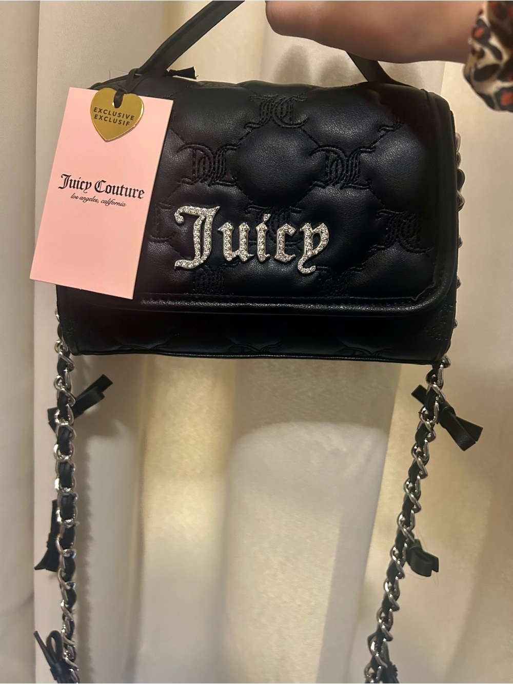 Juicy Couture Black Quilted 'Juicy' Crossbody Purse